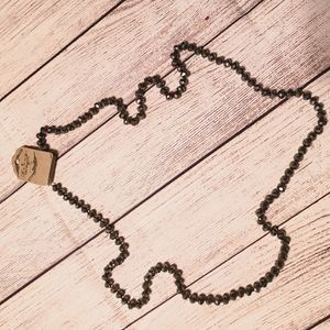 38" dark gray necklace